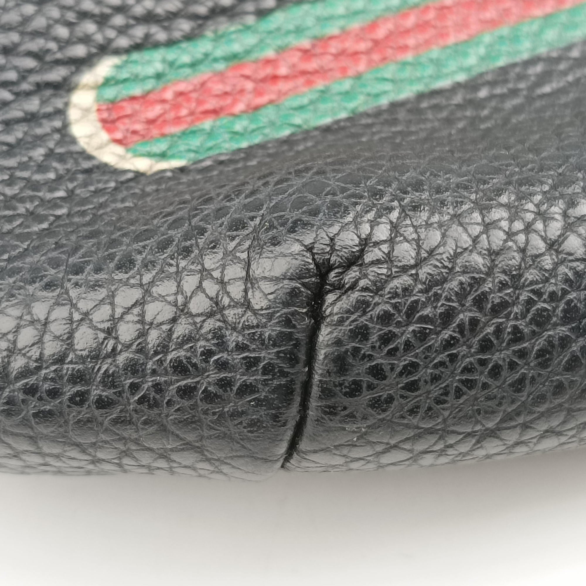 Pre-owned Gucci Print Black Leather 527792 bum bag/waist bag | stylenewstar