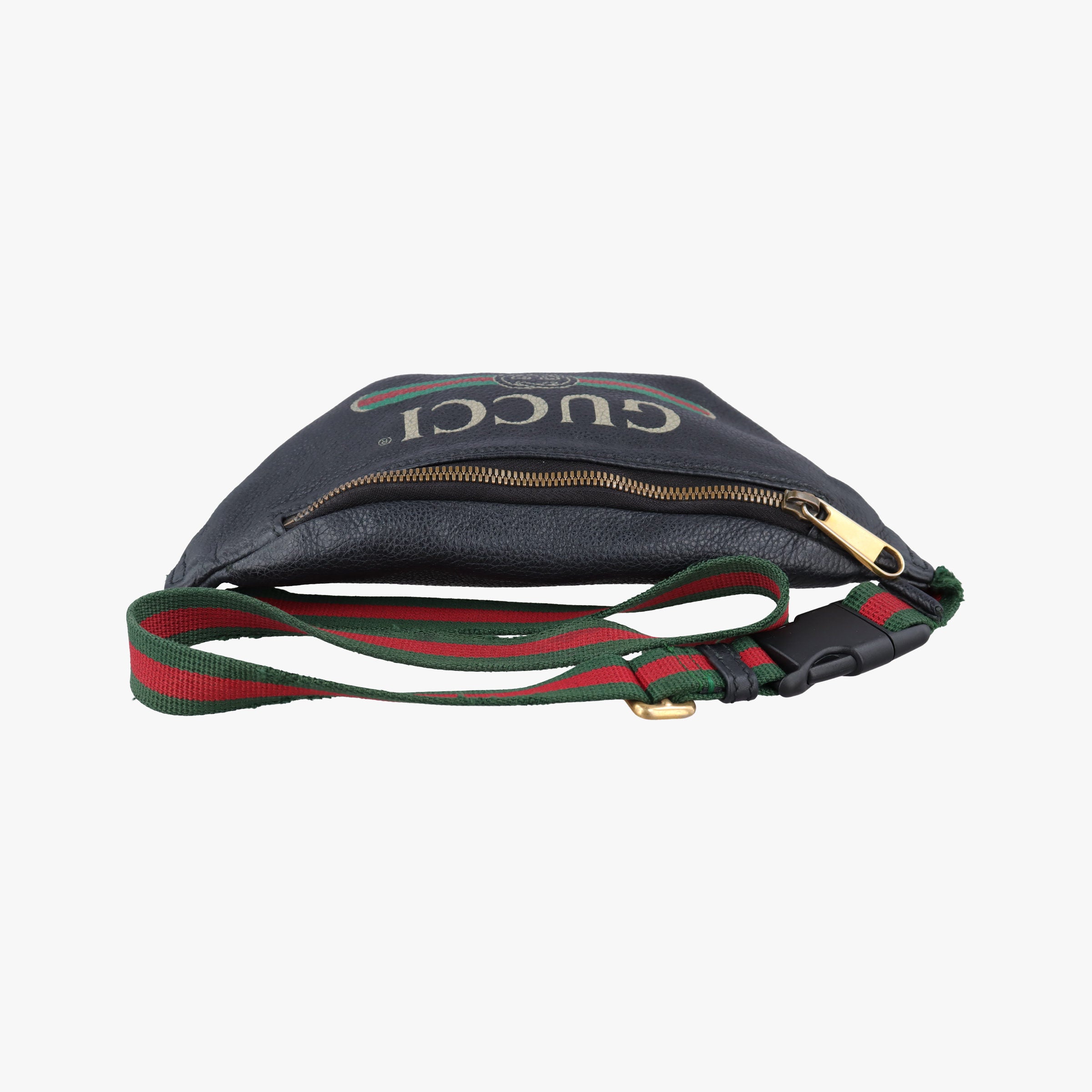 Pre-owned Gucci Print Black Leather 527792 bum bag/waist bag | stylenewstar