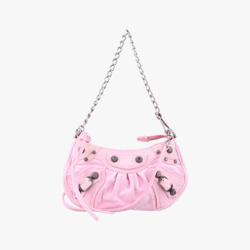 Pre-owned Balenciaga Le Cagole mini Pink canvas  shoulderbag | stylenewstar