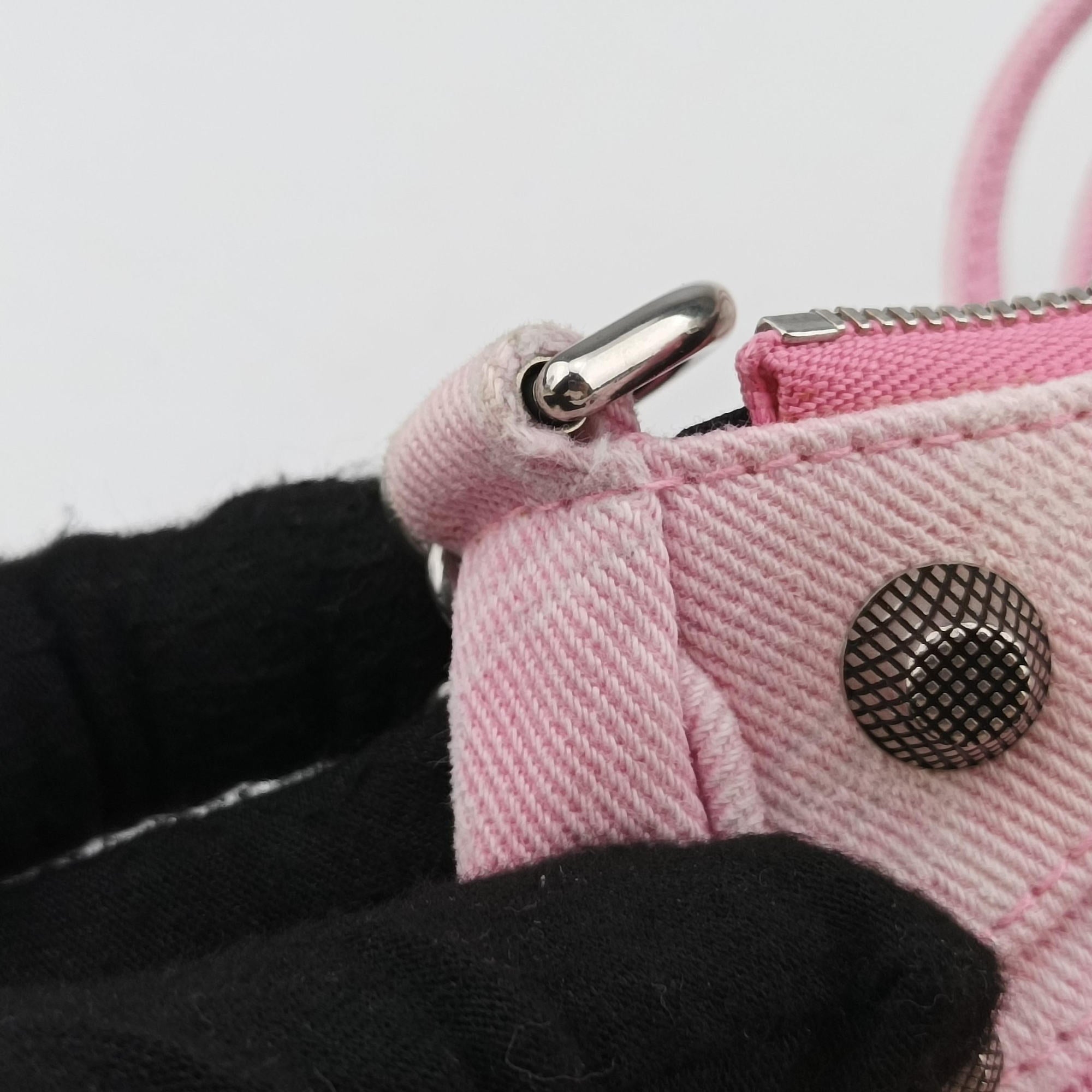 Pre-owned Balenciaga Le Cagole mini Pink canvas  shoulderbag | stylenewstar