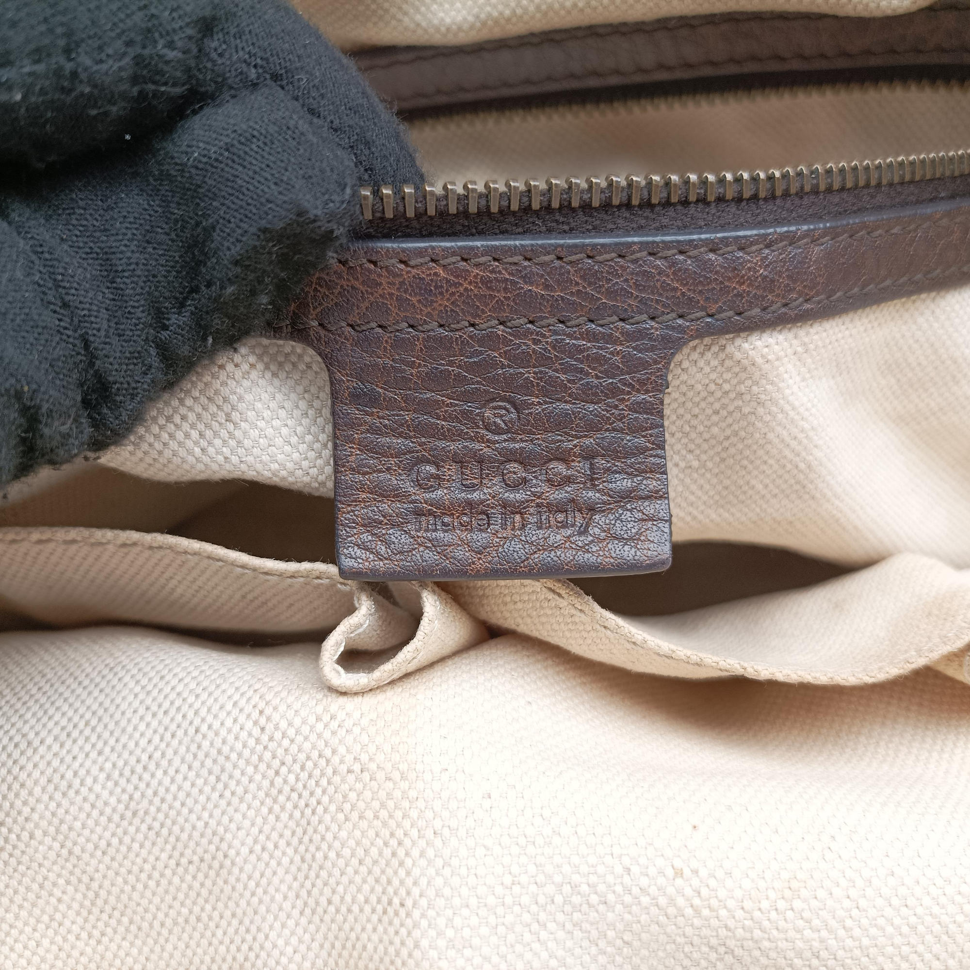 Pre-owned Gucci Bamboo Brown GGCanvas×Leather 339002 handbag | stylenewstar