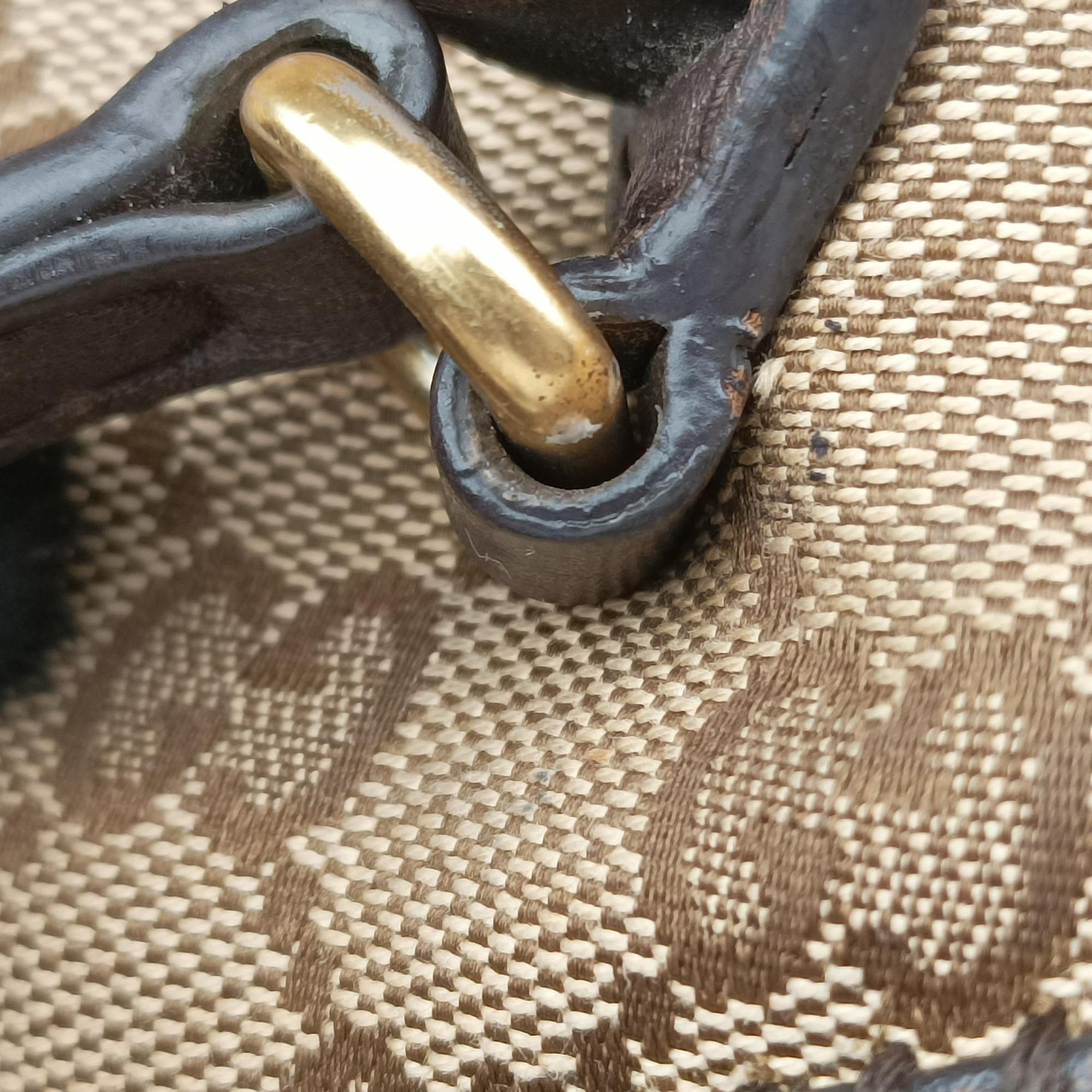 Pre-owned Gucci Bamboo Brown GGCanvas×Leather 339002 handbag | stylenewstar
