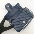 GG Marmont White×blue Leather 574969 GGマーモント ホワイト×ブルー レザー 574969 