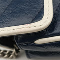 GG Marmont White×blue Leather 574969 GGマーモント ホワイト×ブルー レザー 574969 