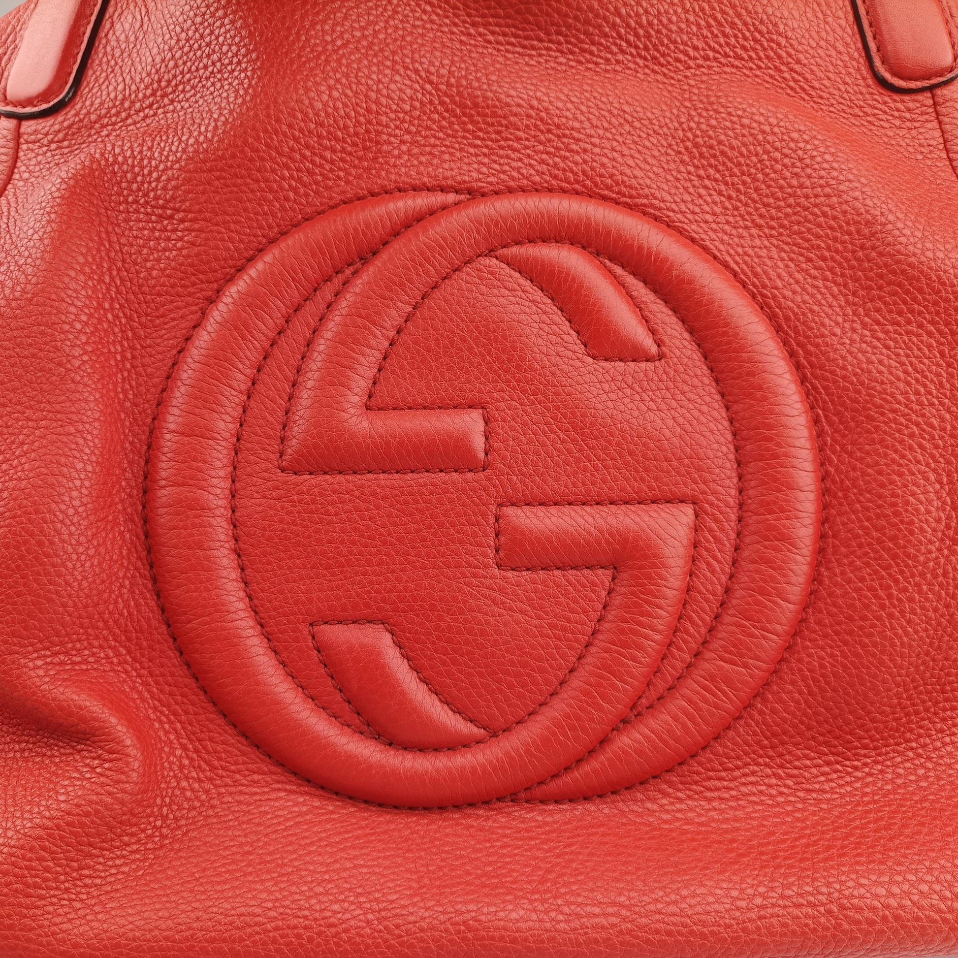 Pre-owned Gucci Soho Red Leather 282309 handbag | stylenewstar