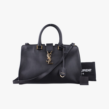Vintage Yves Saint Laurent BABY CABAS Black Leather 394461 shoulderbag | stylenewstar