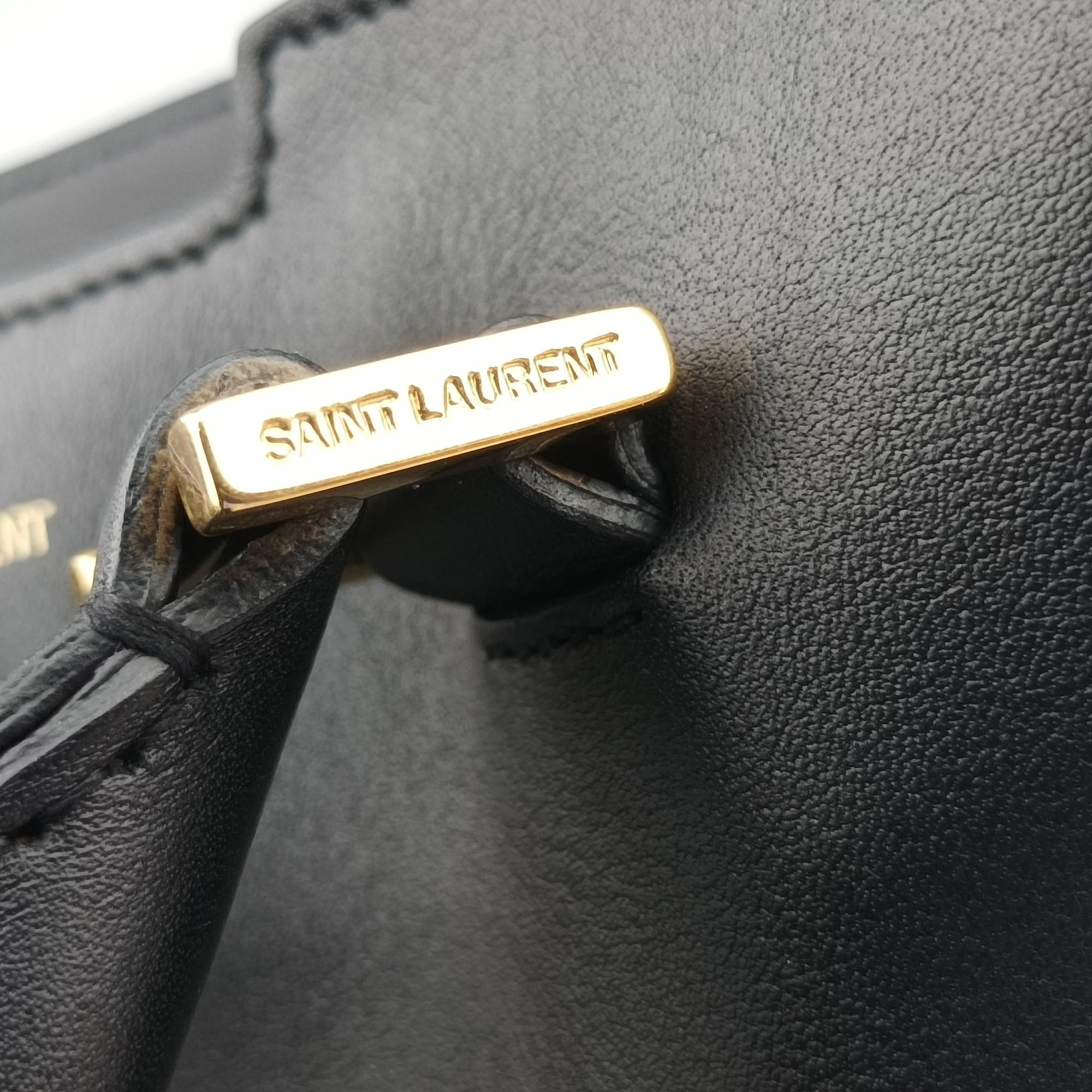 Vintage Yves Saint Laurent BABY CABAS Black Leather 394461 shoulderbag | stylenewstar