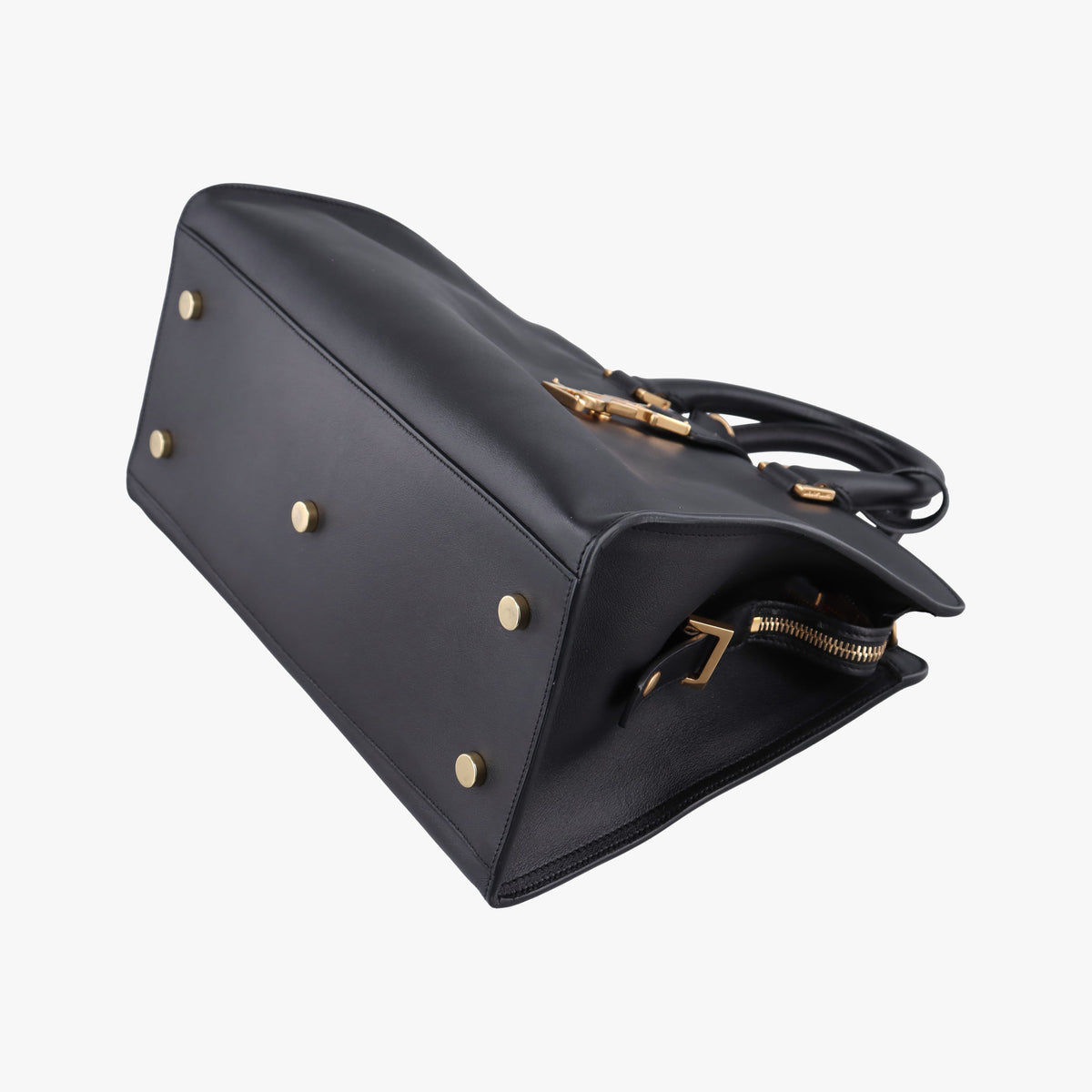 Vintage Yves Saint Laurent BABY CABAS Black Leather 394461 shoulderbag | stylenewstar