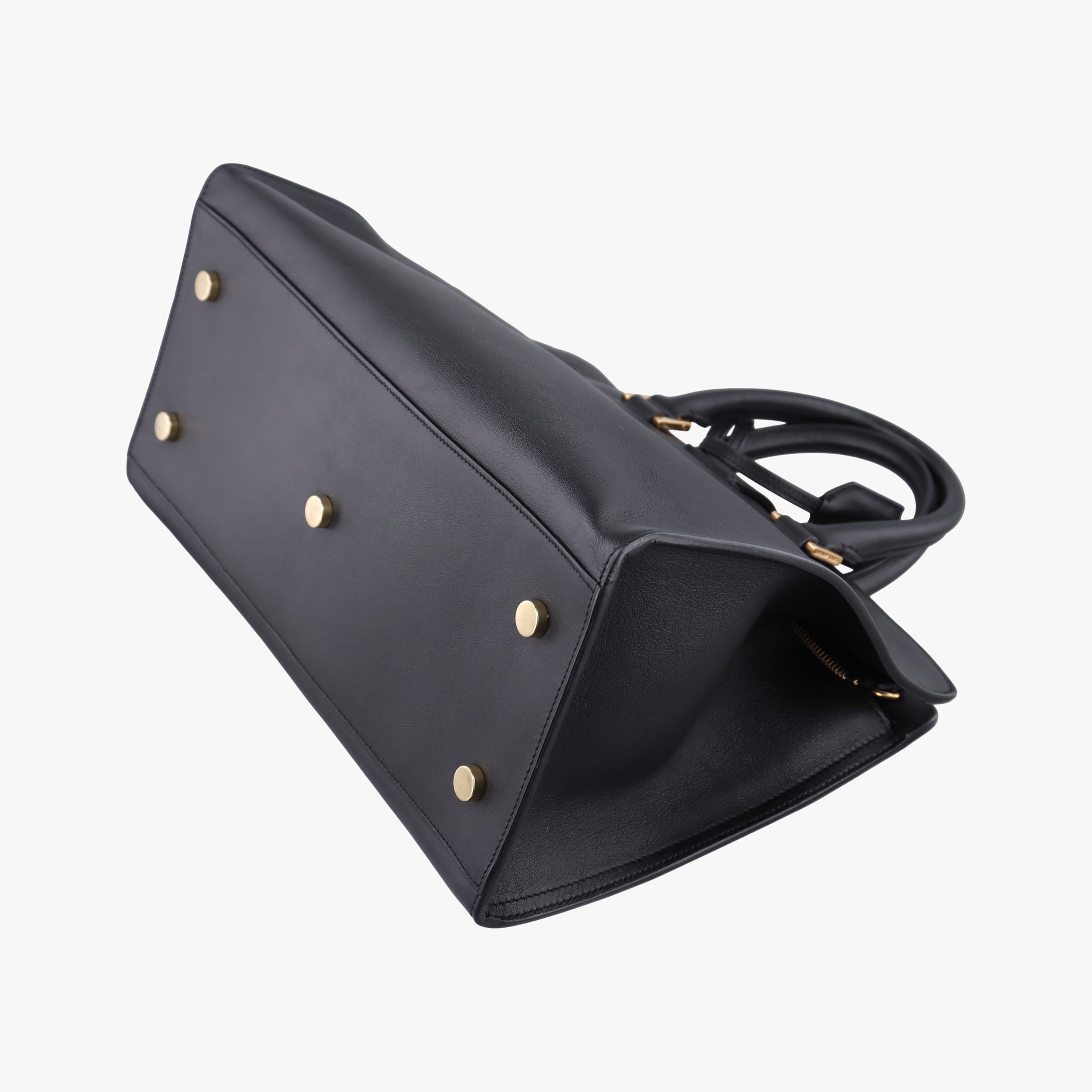 Vintage Yves Saint Laurent BABY CABAS Black Leather 394461 shoulderbag | stylenewstar