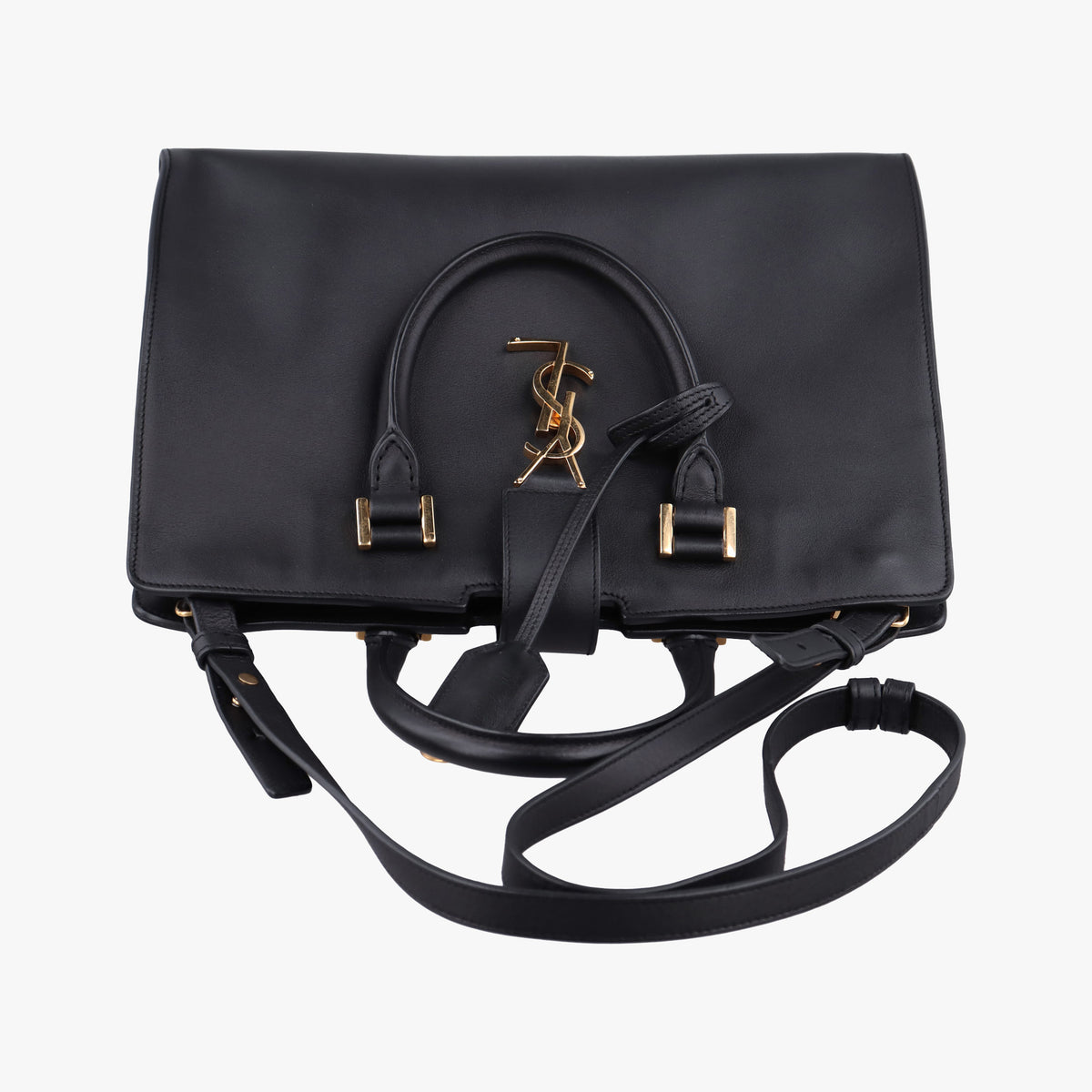 Vintage Yves Saint Laurent BABY CABAS Black Leather 394461 shoulderbag | stylenewstar