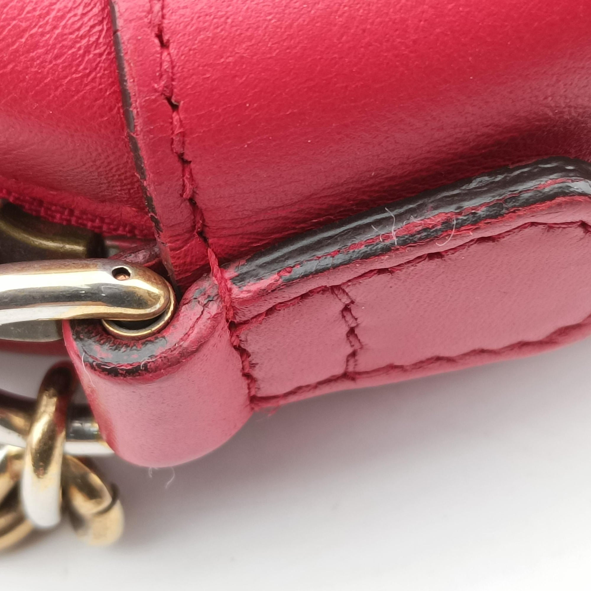 Pre-owned Gucci GG Marmont Red Leather 447632 shoulderbag | stylenewstar