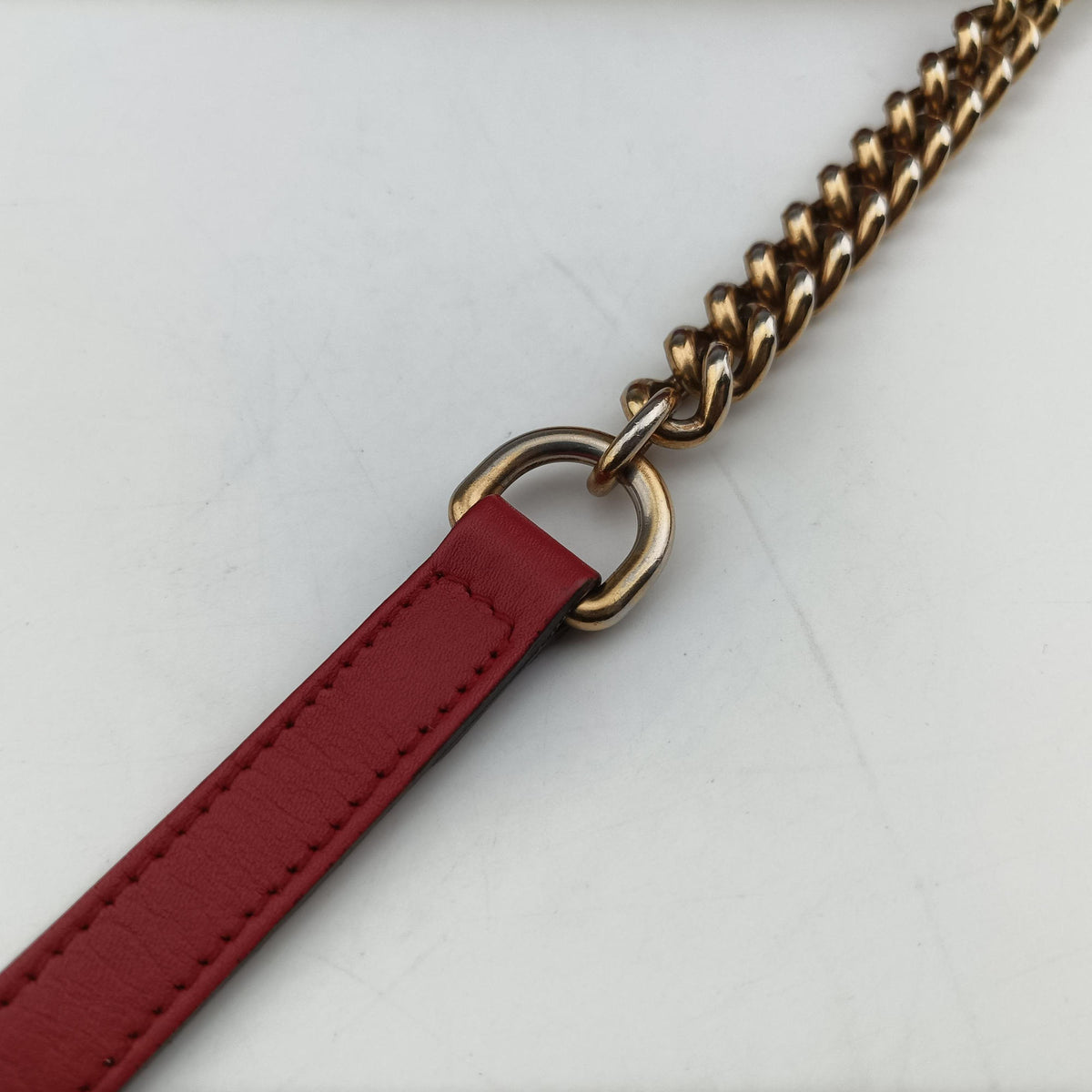 Pre-owned Gucci GG Marmont Red Leather 447632 shoulderbag | stylenewstar
