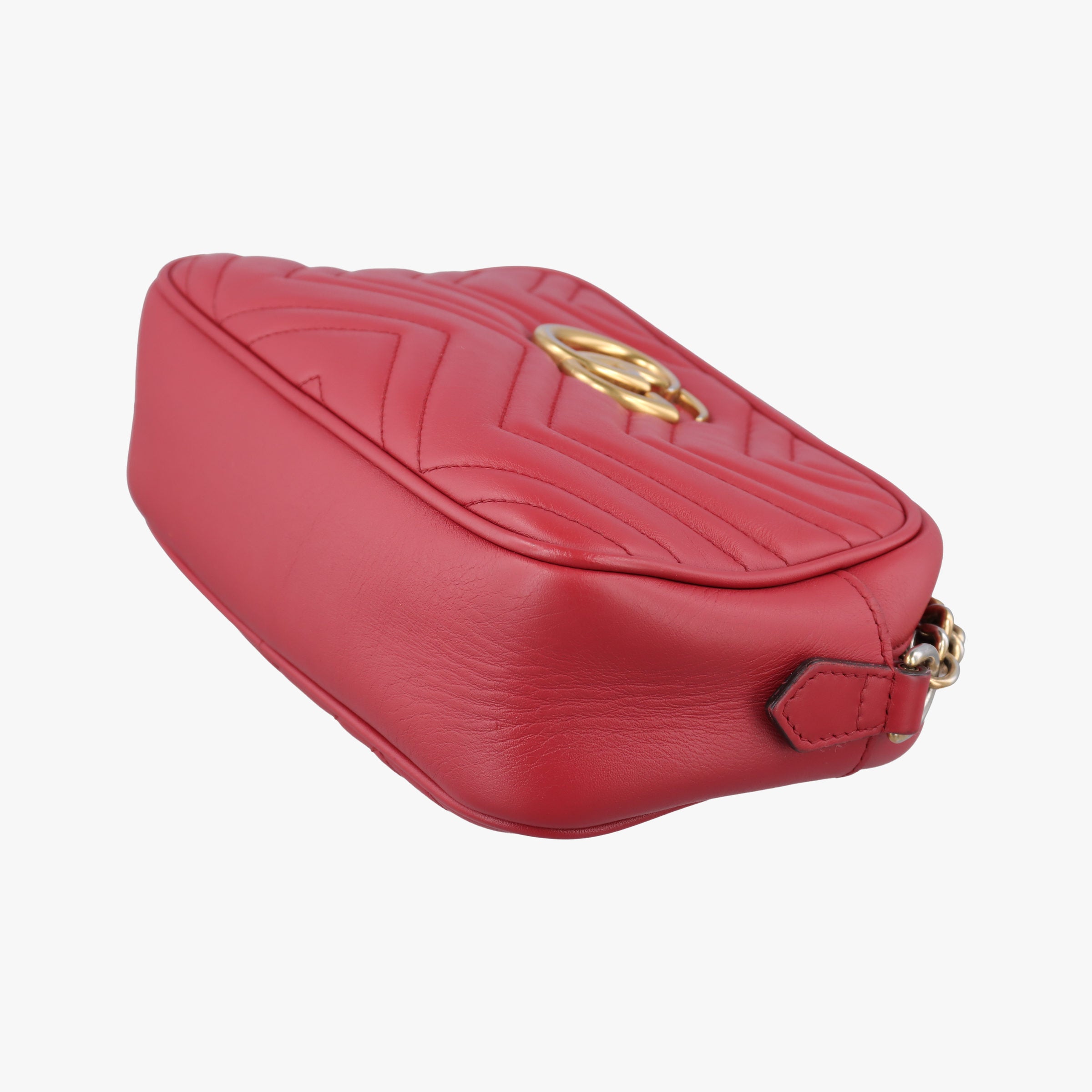 Pre-owned Gucci GG Marmont Red Leather 447632 shoulderbag | stylenewstar