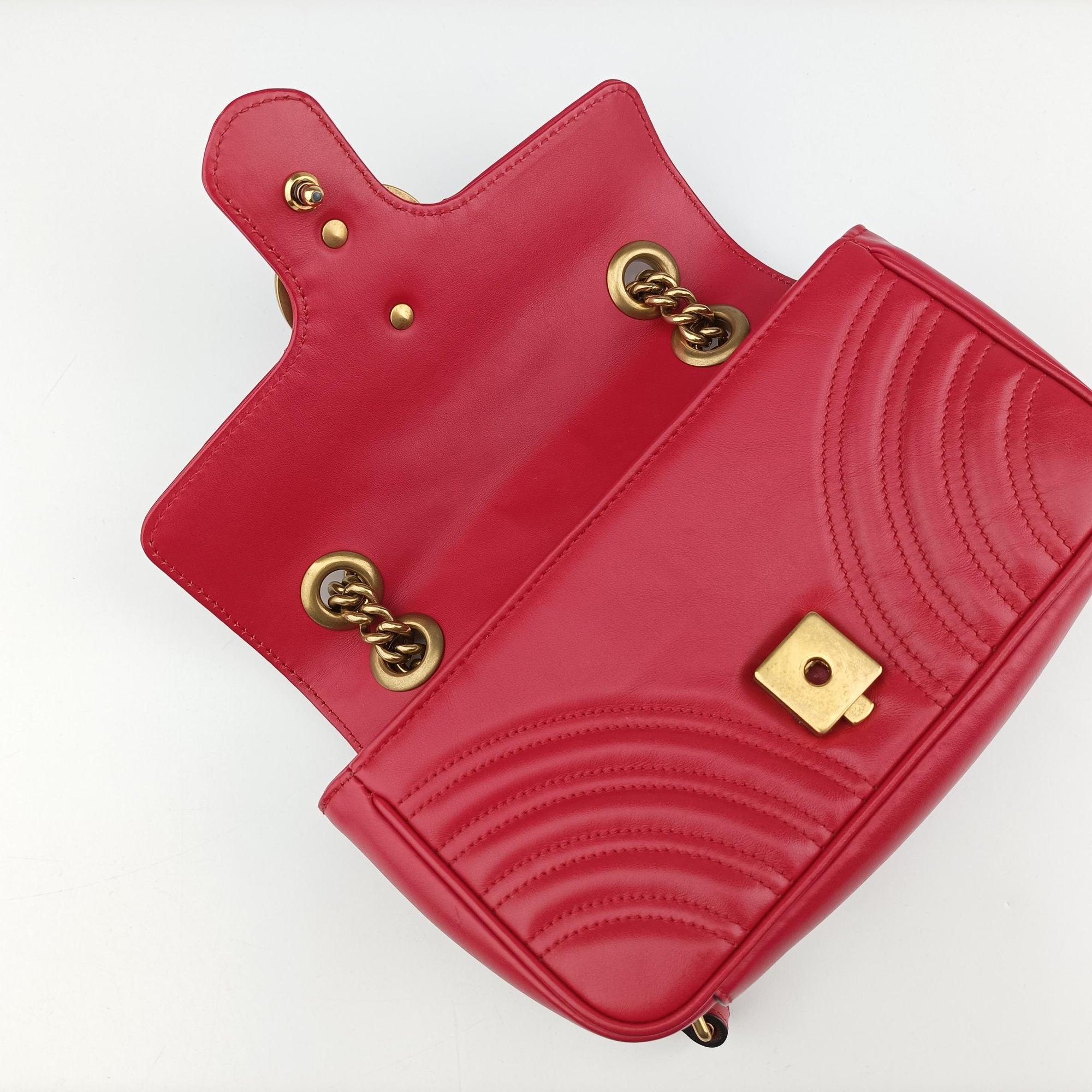 GG Marmont Red Leather 446744 D026314447GGマーモント レッド レザー 446744 D026314447