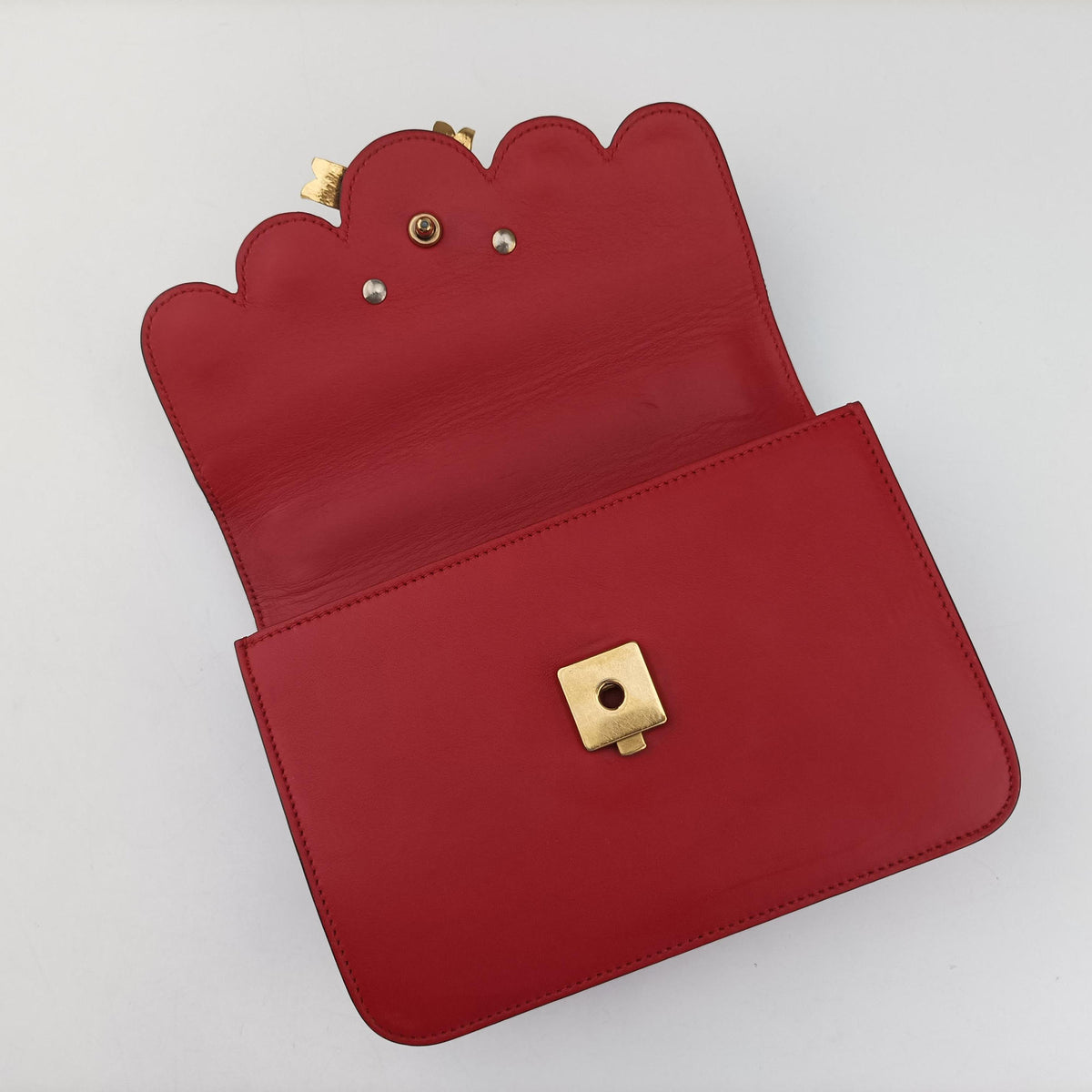 Pre-owned Gucci Peony Red Leather 432281 shoulderbag | stylenewstar