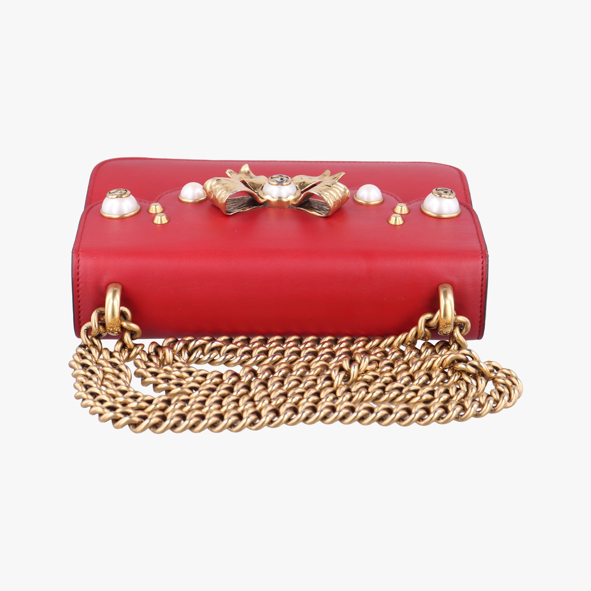 Pre-owned Gucci Peony Red Leather 432281 shoulderbag | stylenewstar