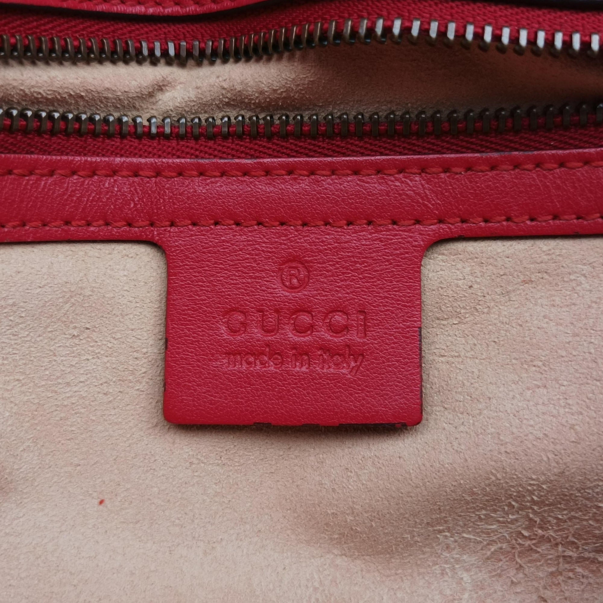Pre-owned Gucci GG Marmont Red Leather 443497 shoulderbag | stylenewstar