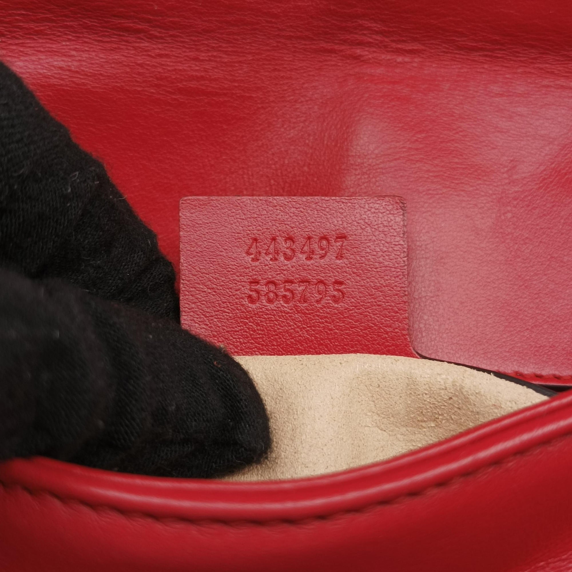 Pre-owned Gucci GG Marmont Red Leather 443497 shoulderbag | stylenewstar