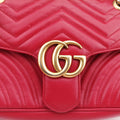 Pre-owned Gucci GG Marmont Red Leather 443497 shoulderbag | stylenewstar