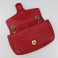 Pre-owned Gucci GG Marmont Red Leather 443497 shoulderbag | stylenewstar
