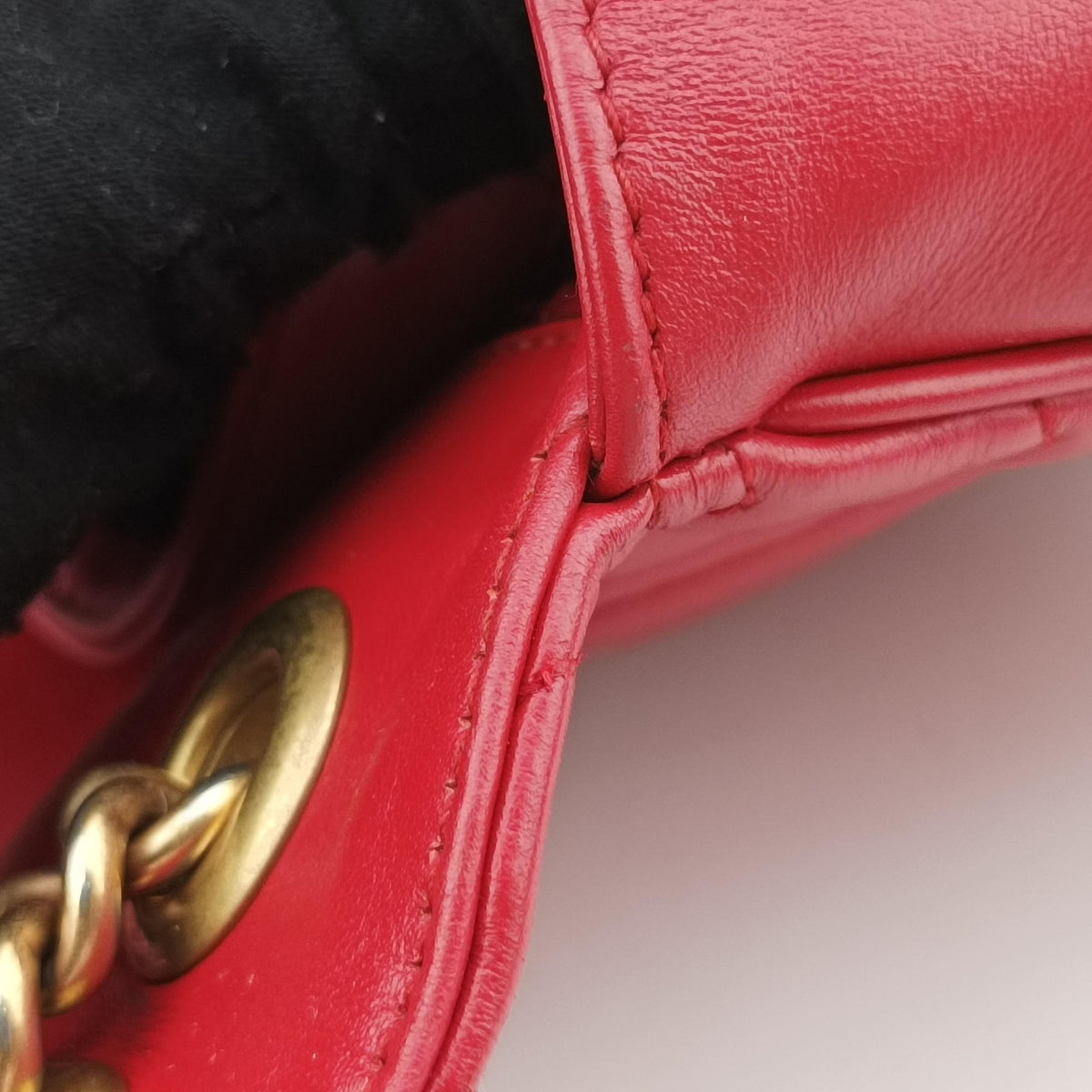 Pre-owned Gucci GG Marmont Red Leather 443497 shoulderbag | stylenewstar