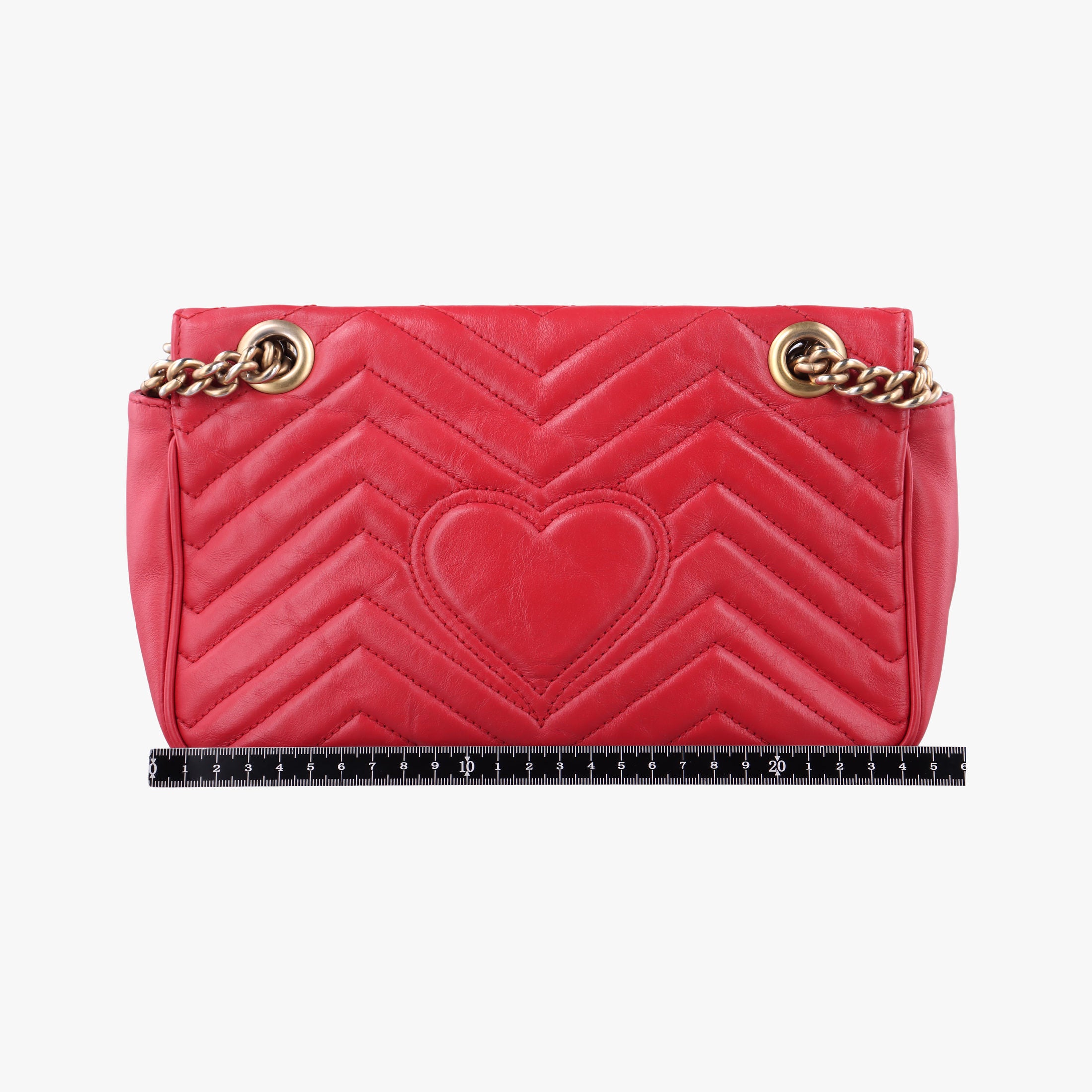 Pre-owned Gucci GG Marmont Red Leather 443497 shoulderbag | stylenewstar