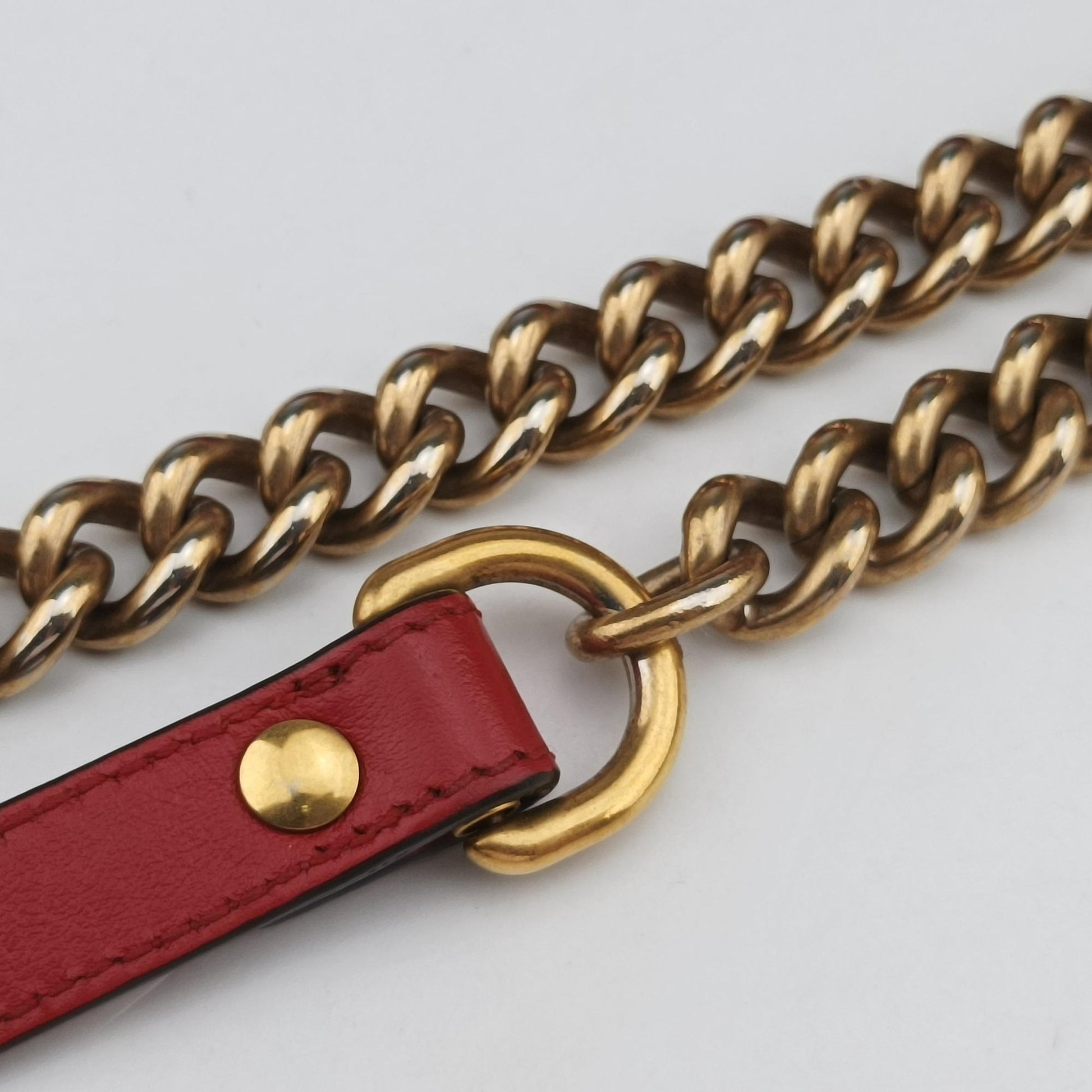 Pre-owned Gucci GG Marmont Red Leather 443497 shoulderbag | stylenewstar