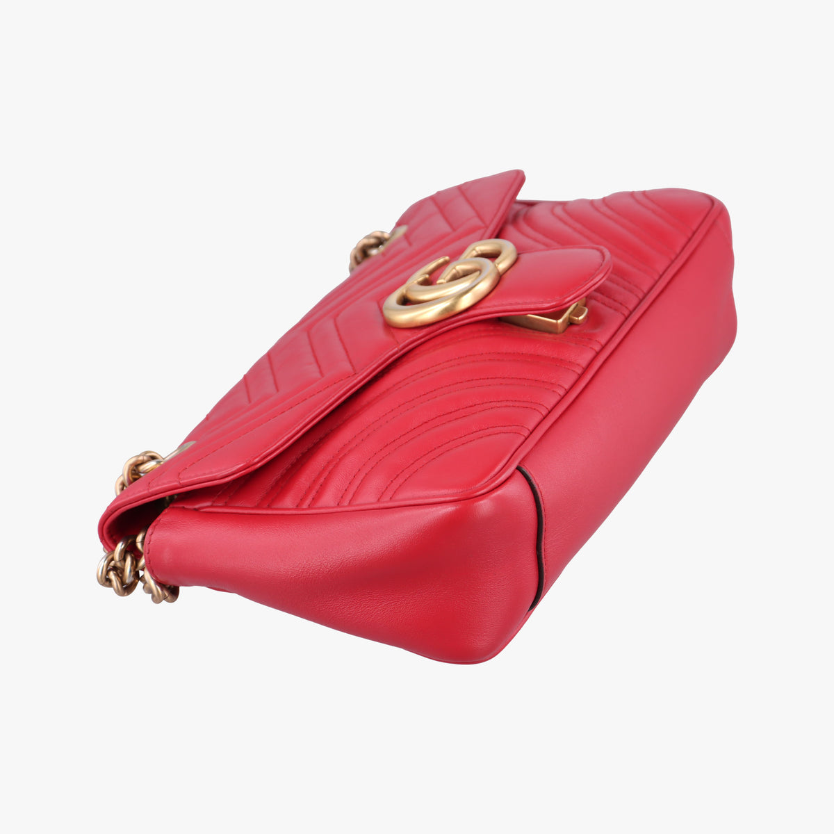 Pre-owned Gucci GG Marmont Red Leather 443497 shoulderbag | stylenewstar