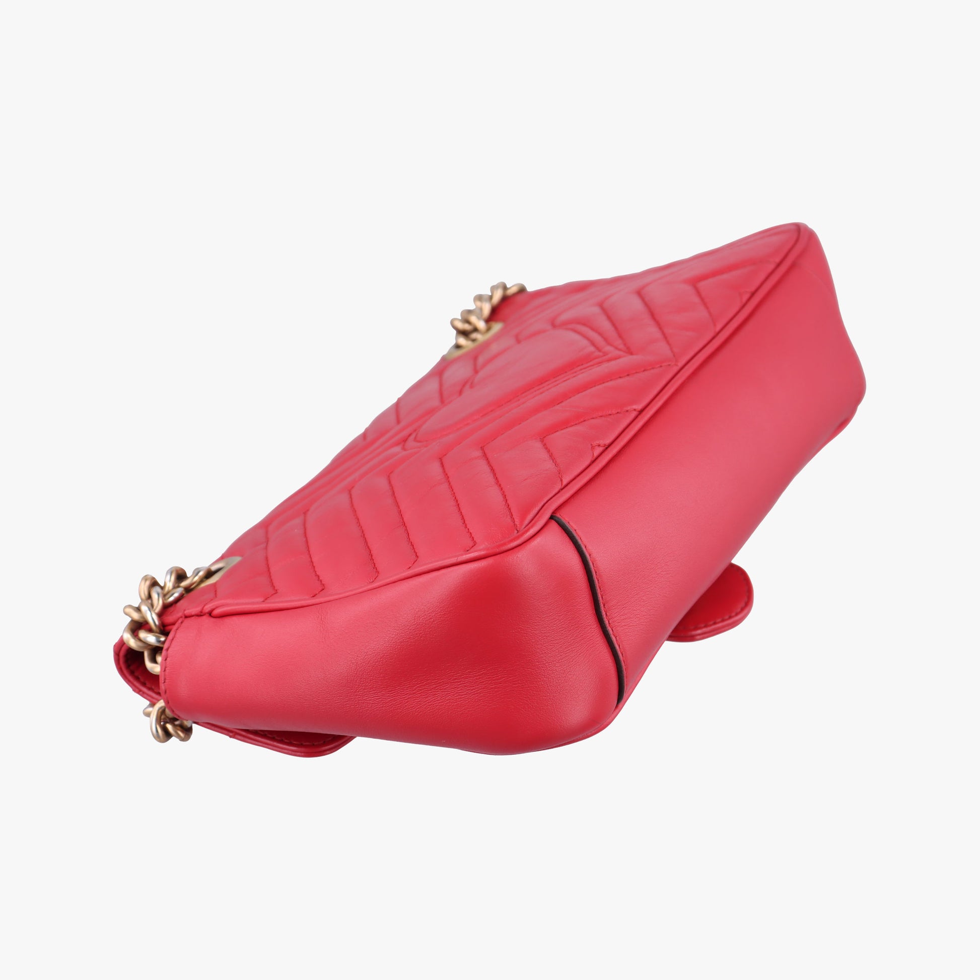 Pre-owned Gucci GG Marmont Red Leather 443497 shoulderbag | stylenewstar