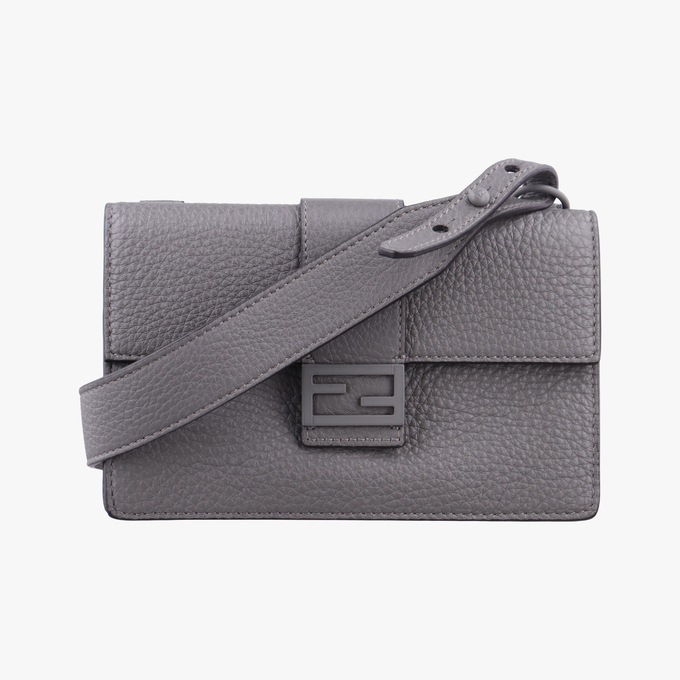 FF Logo Baguette slim Grey Leather 7M0295 7M0295 AGOL 219-0059バゲット スリム グレー レザー 7M0295 7M0295 AGOL 219-0059