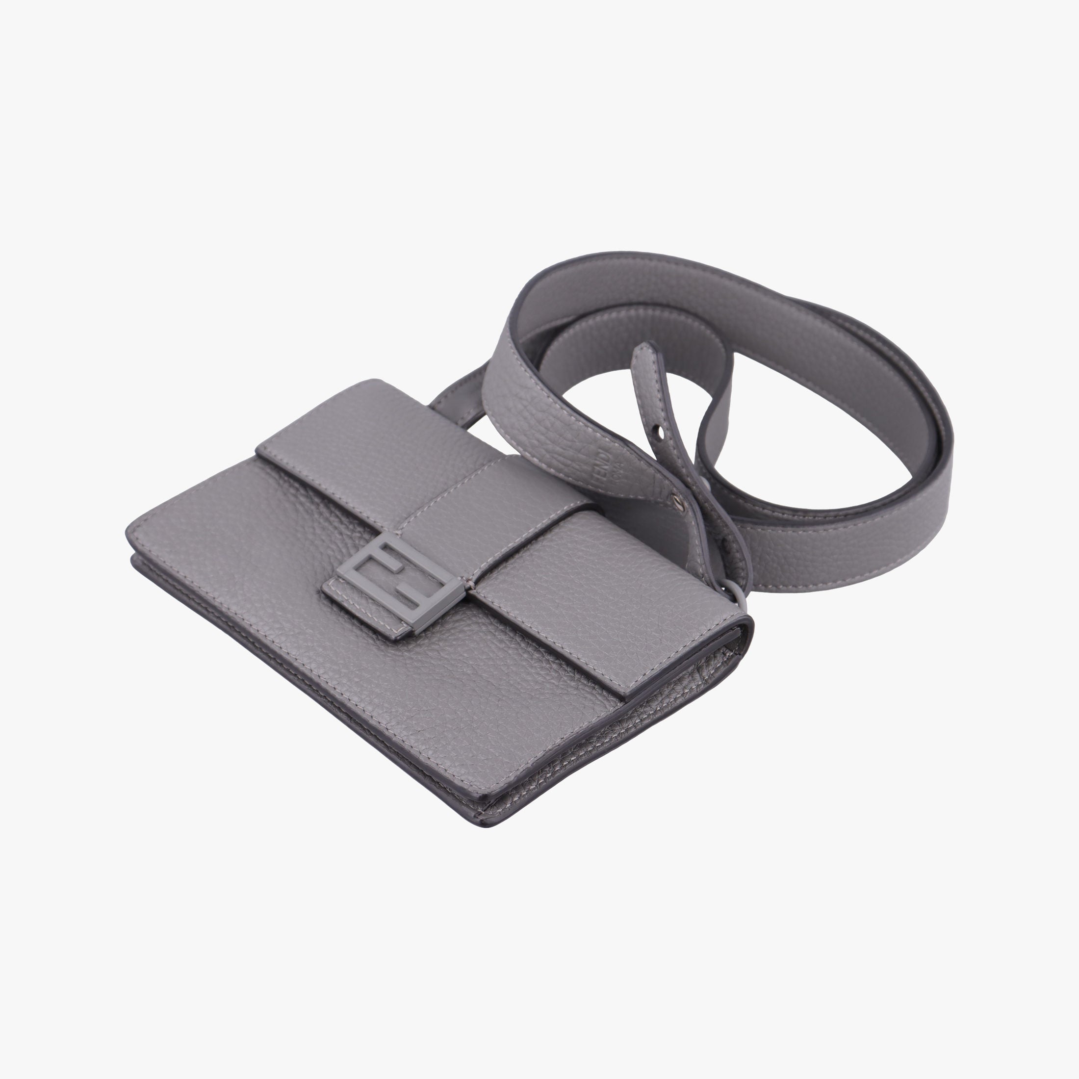 FF Logo Baguette slim Grey Leather 7M0295 7M0295 AGOL 219-0059バゲット スリム グレー レザー 7M0295 7M0295 AGOL 219-0059
