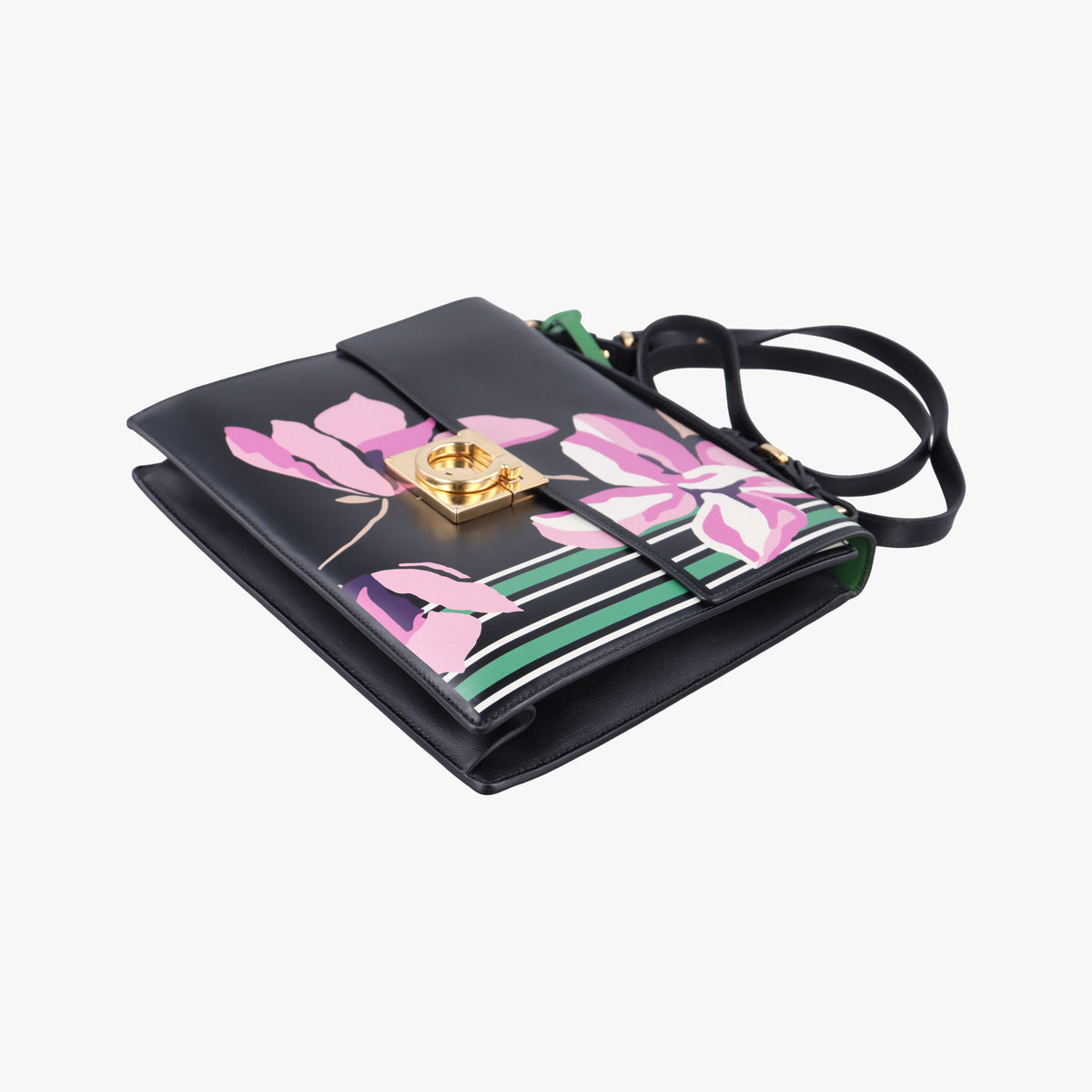 Marisol Floral Print Black x Multicolour Leather DY-21 F616マリソル フローラルプリント ブラック x マルチカラー レザー DY-21 F616