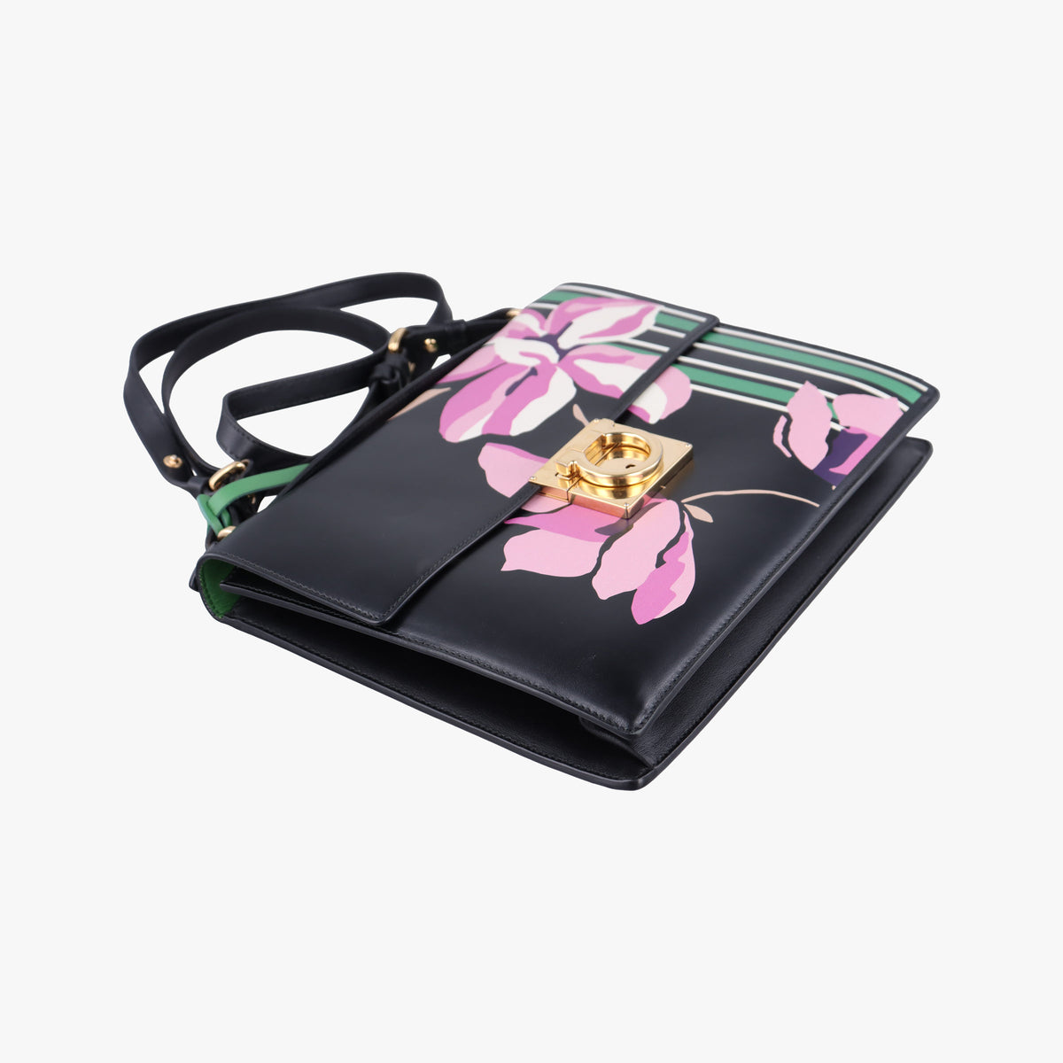 Marisol Floral Print Black x Multicolour Leather DY-21 F616マリソル フローラルプリント ブラック x マルチカラー レザー DY-21 F616