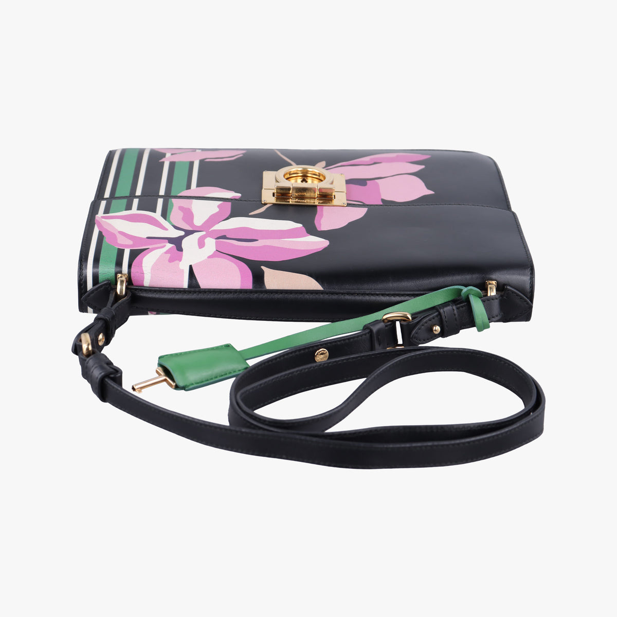 Marisol Floral Print Black x Multicolour Leather DY-21 F616マリソル フローラルプリント ブラック x マルチカラー レザー DY-21 F616