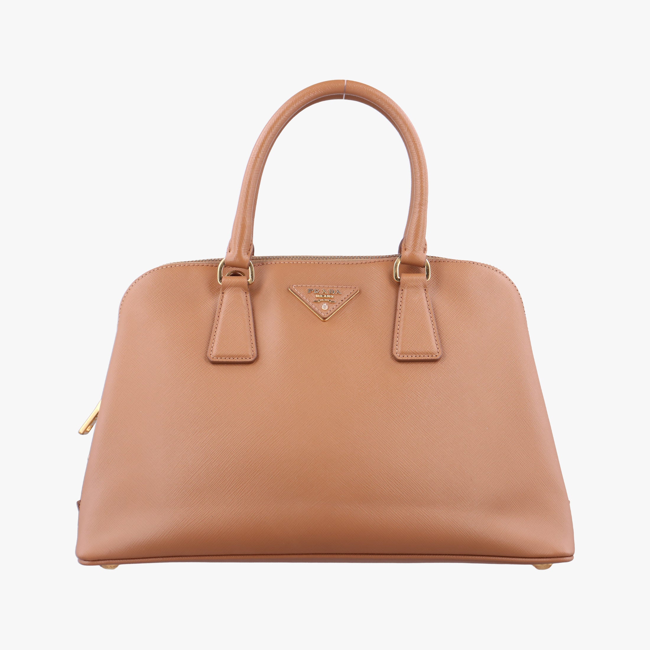 Secondhand Prada Promenade Brown SAFFIANO patent BN2567 handbag | stylenewstar