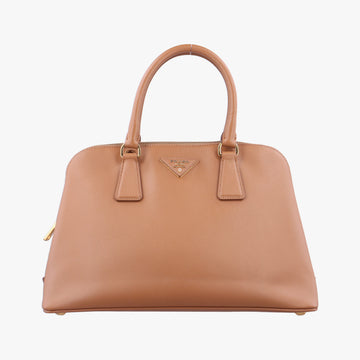 Secondhand Prada Promenade Brown SAFFIANO patent BN2567 handbag | stylenewstar