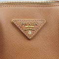 Secondhand Prada Promenade Brown SAFFIANO patent BN2567 handbag | stylenewstar