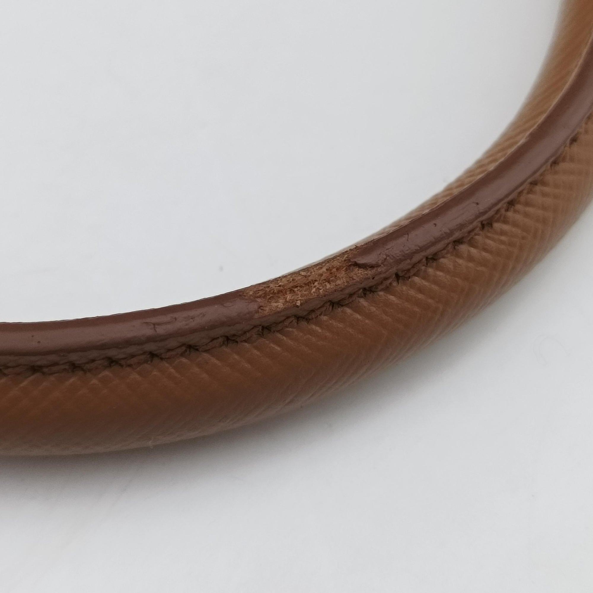 Secondhand Prada Promenade Brown SAFFIANO patent BN2567 handbag | stylenewstar