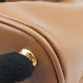 Secondhand Prada Promenade Brown SAFFIANO patent BN2567 handbag | stylenewstar