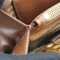 Secondhand Prada Promenade Brown SAFFIANO patent BN2567 handbag | stylenewstar