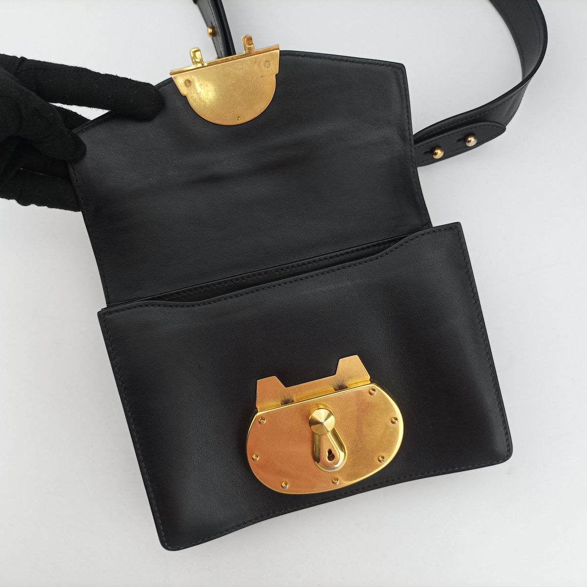 Antic Soft Padlock Black Leather 25アンティック ソフト パドロック ブラック レザー 25