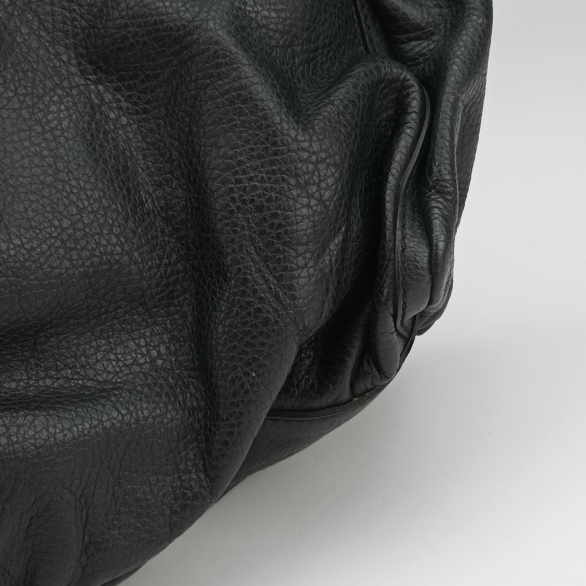 Abbey D-ring Hobo Black Leather 341491 D015573616アビー Dリング ホーボー ブラック レザー 341491 D015573616