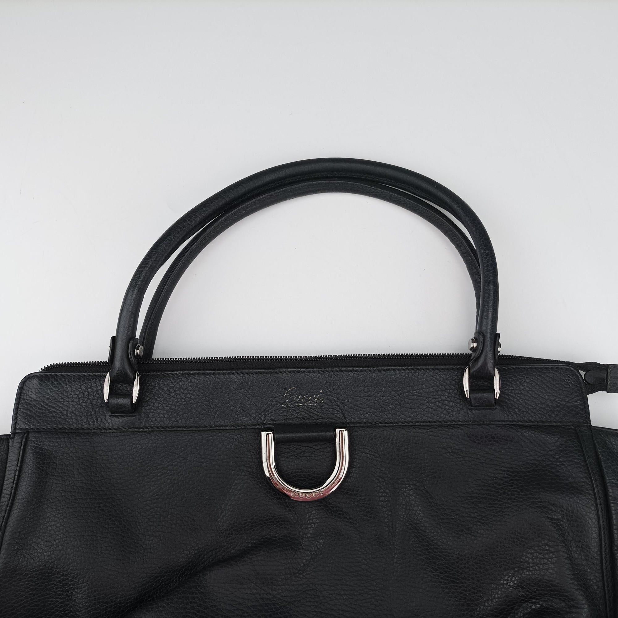 Abbey D-ring Hobo Black Leather 341491 D015573616アビー Dリング ホーボー ブラック レザー 341491 D015573616