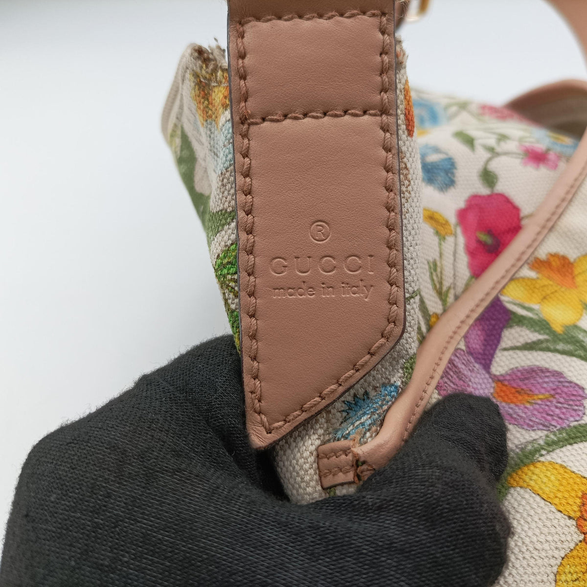 Flora Multicolour×White canvas×leather 145857 フローラ マルチカラー×アイボリー キャンバス×レザー 145857 