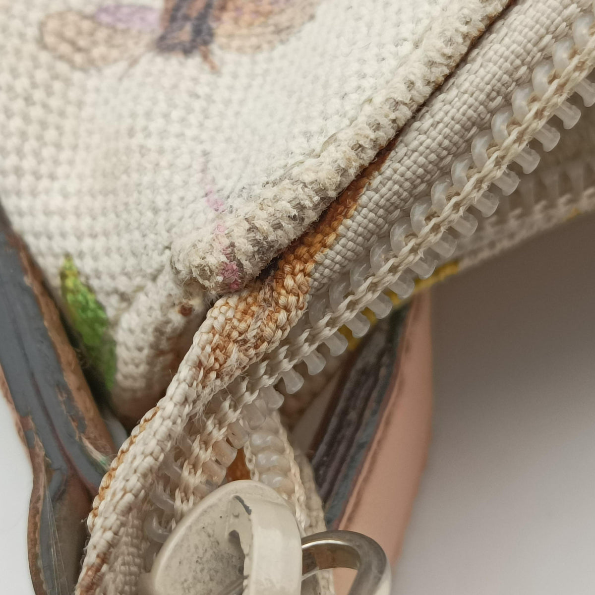 Flora Multicolour×White canvas×leather 145857 フローラ マルチカラー×アイボリー キャンバス×レザー 145857 
