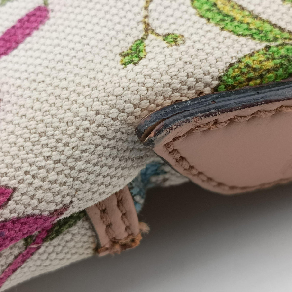 Flora Multicolour×White canvas×leather 145857 フローラ マルチカラー×アイボリー キャンバス×レザー 145857 