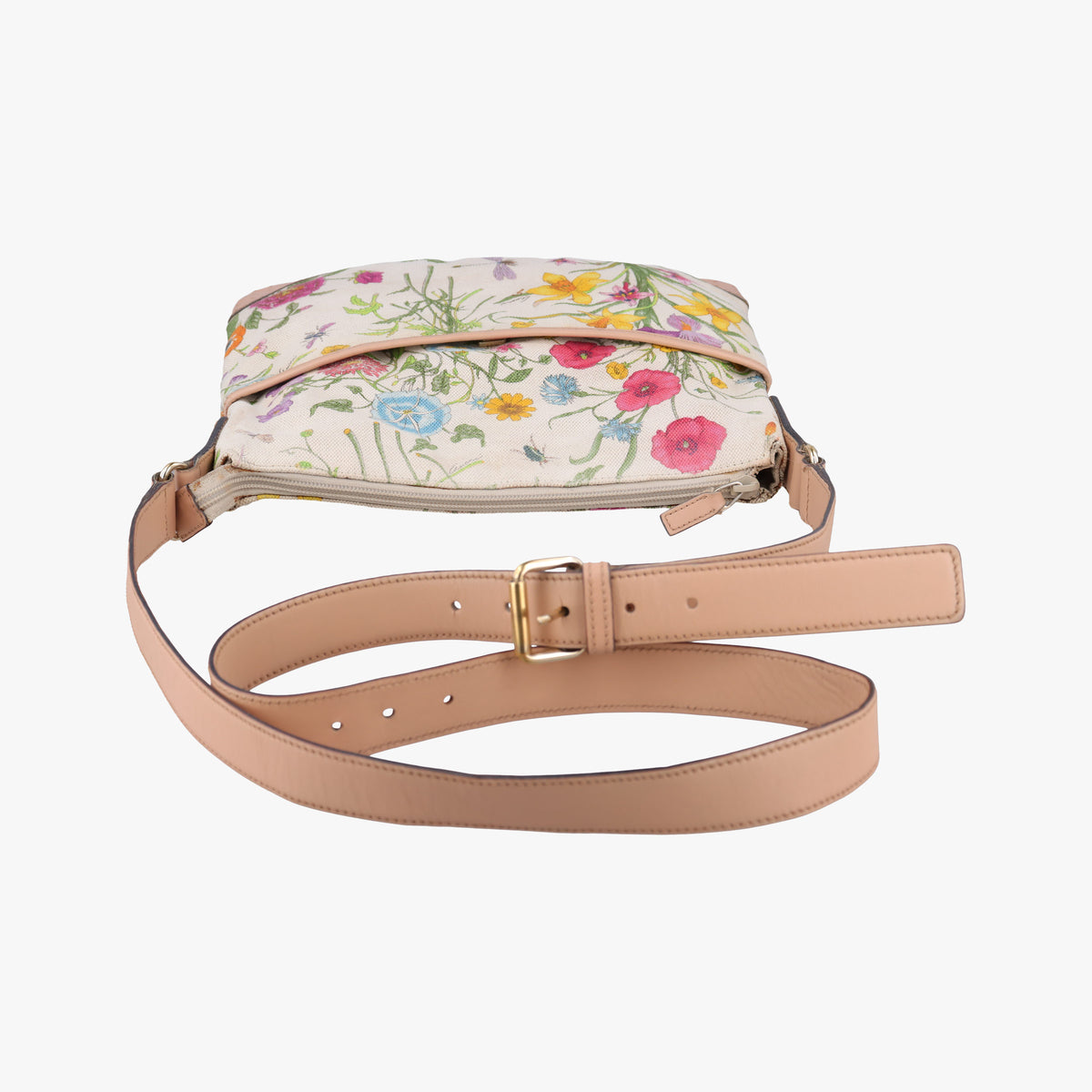 Flora Multicolour×White canvas×leather 145857 フローラ マルチカラー×アイボリー キャンバス×レザー 145857 