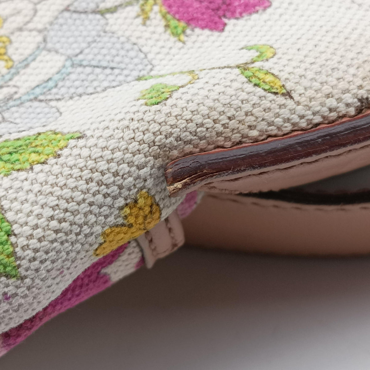Flora Multicolour×White canvas×leather 145857 フローラ マルチカラー×アイボリー キャンバス×レザー 145857 