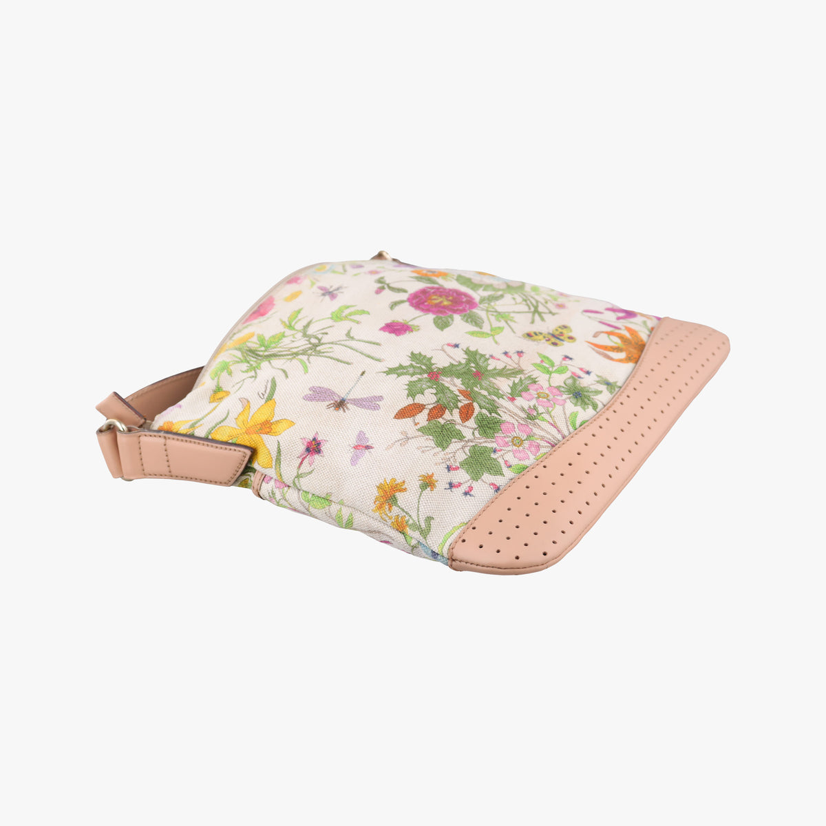 Flora Multicolour×White canvas×leather 145857 フローラ マルチカラー×アイボリー キャンバス×レザー 145857 