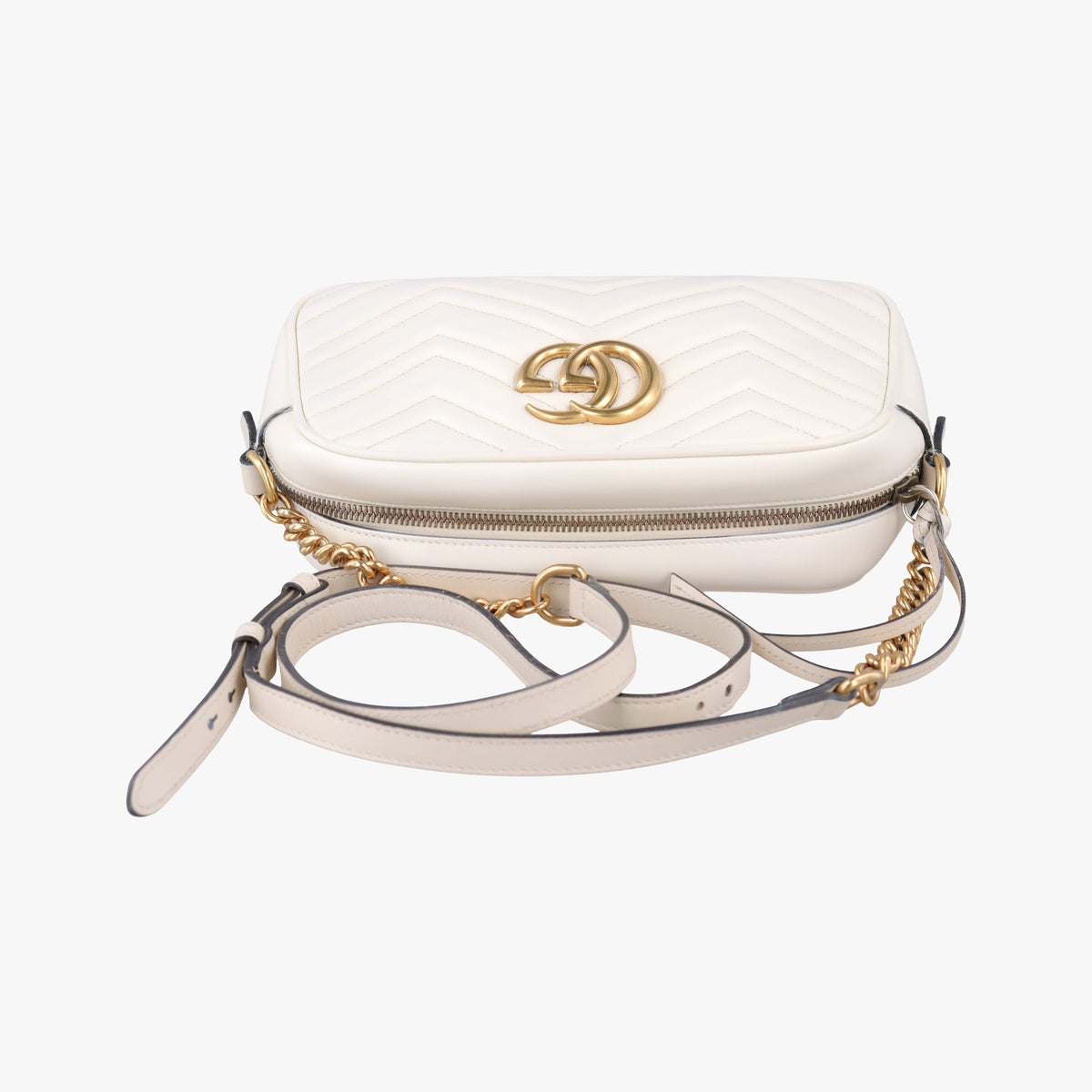 Vintage Gucci GG Marmont White Leather 447632 shoulderbag | stylenewstar